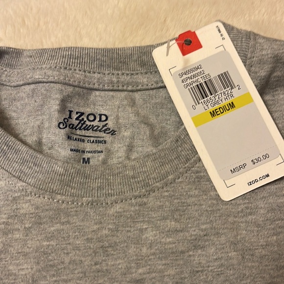 NWT Izod Saltwater gray t-shirt mens size M - Picture 3 of 4